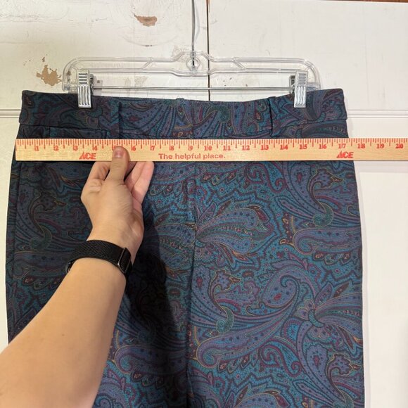 Talbots Hampshire Ankle Pants Paisley Print Straight Leg Size 10 Stretch Career - Picture 5 of 10